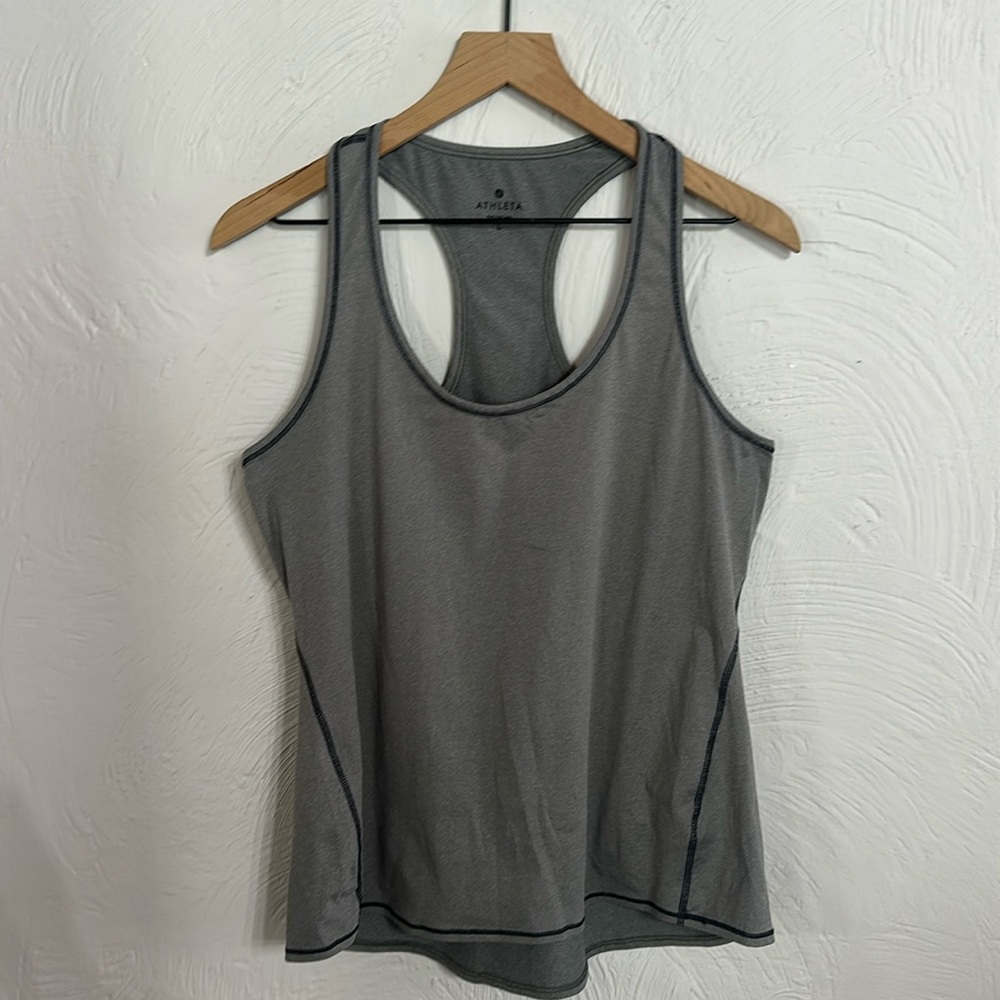 Athleta Grey Racerback Workout Tank Top